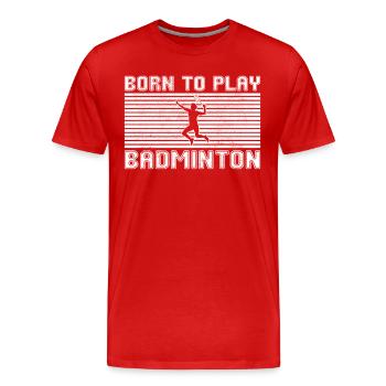 badminton - Männer Premium Bio T-Shirt - Rot - Vorne - Damien (186cm)