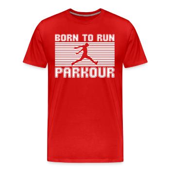 Parkour - Männer Premium Bio T-Shirt - Rot - Vorne - Damien (186cm)