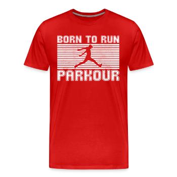 Parkour - Männer Premium Bio T-Shirt - Rot - Vorne - Damien (186cm)