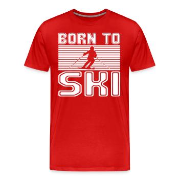 Ski - Männer Premium Bio T-Shirt - Rot - Vorne - Damien (186cm)