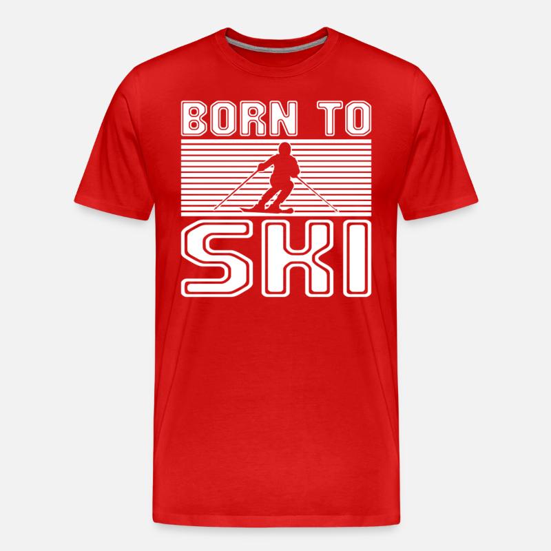 Ski - Männer Premium Bio T-Shirt - Rot