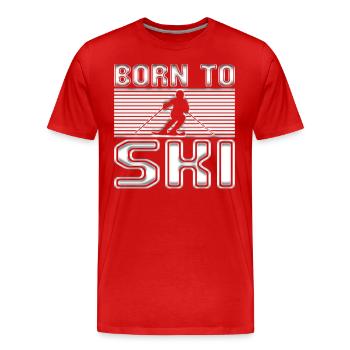 Ski - Männer Premium Bio T-Shirt - Rot - Vorne - Damien (186cm)