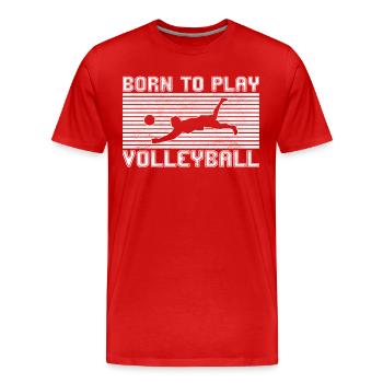 Volleyball - Männer Premium Bio T-Shirt - Rot - Vorne - Damien (186cm)