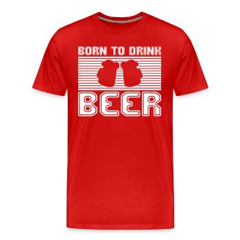 bier - Männer Premium Bio T-Shirt - Rot - Vorne - Damien (186cm)