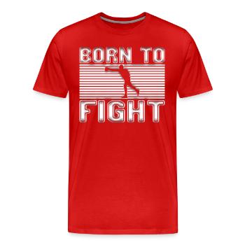 Boxe - T-shirt bio Premium Homme - rouge - Devant - Damien (186cm)
