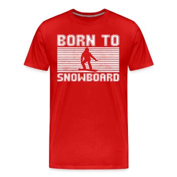 Snowboard - T-shirt bio Premium Homme - rouge - Devant - Damien (186cm)