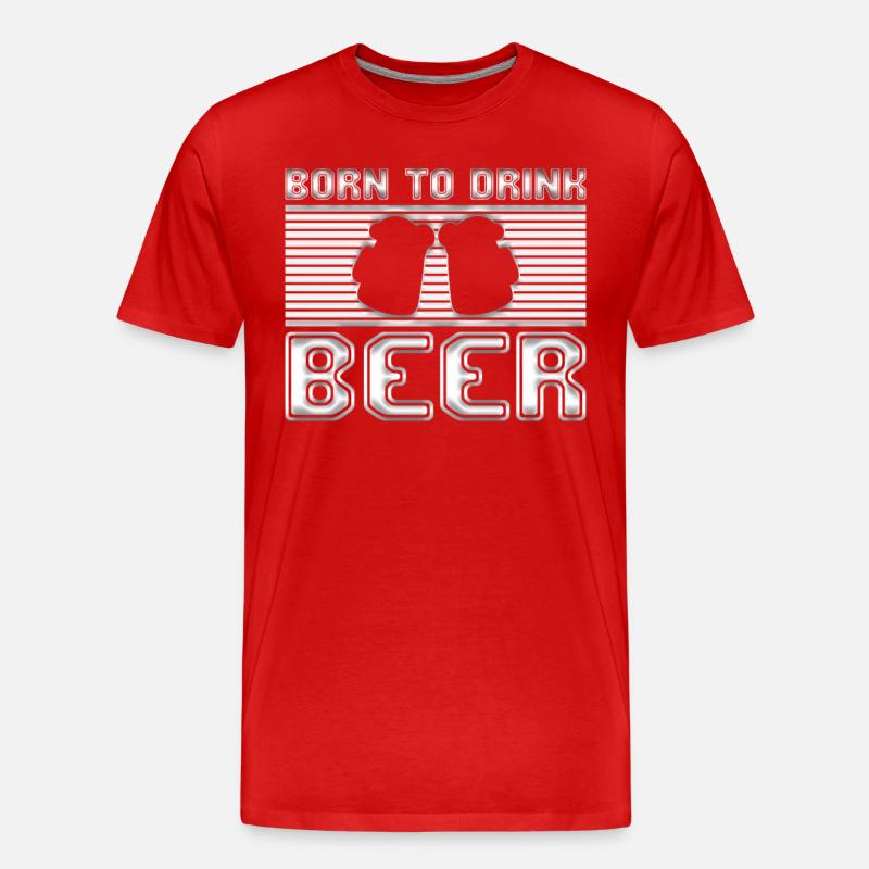 bier - Männer Premium Bio T-Shirt - Rot