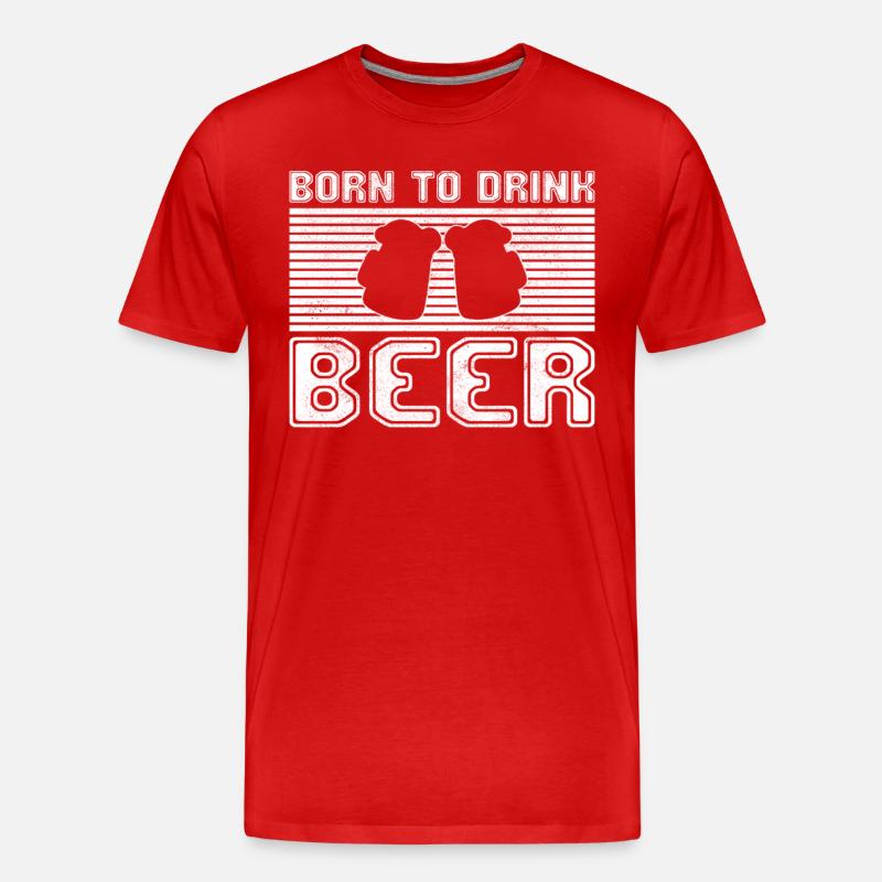 Bier trinken - Männer Premium Bio T-Shirt - Rot