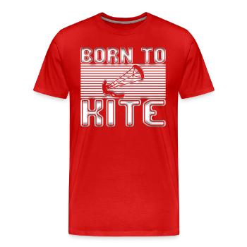 Kite Surfing - Men's Premium Organic T-Shirt - red - Front - Damien (186cm)