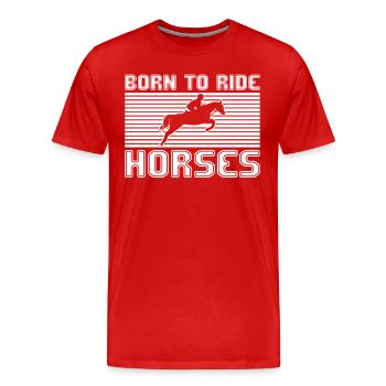 Équitation - T-shirt bio Premium Homme - rouge - Devant - Damien (186cm)