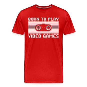 Zocken Video Games - Männer Premium Bio T-Shirt - Rot - Vorne - Damien (186cm)
