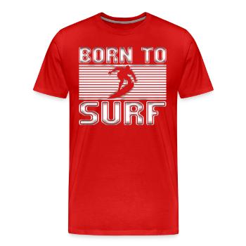 Surfen - Männer Premium Bio T-Shirt - Rot - Vorne - Damien (186cm)
