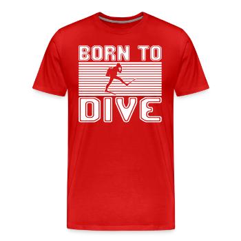 Dive - Men's Premium Organic T-Shirt - red - Front - Damien (186cm)