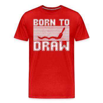 Dessin de peinture - T-shirt bio Premium Homme - rouge - Devant - Damien (186cm)