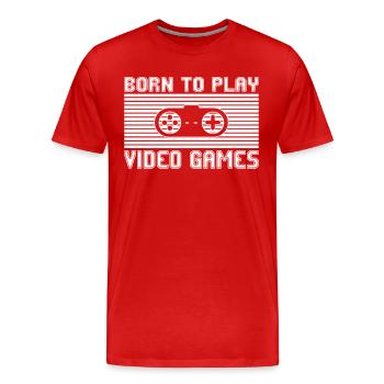Zocken Video Games - Männer Premium Bio T-Shirt - Rot - Vorne - Damien (186cm)