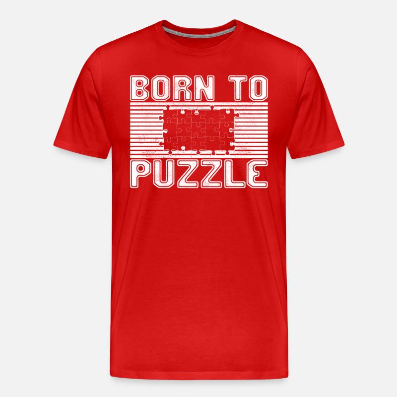 Puzzeln - Männer Premium Bio T-Shirt - Rot