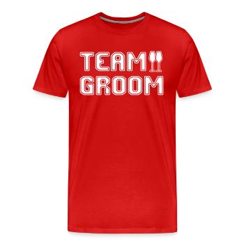 team groom - Men's Premium Organic T-Shirt - red - Front - Damien (186cm)