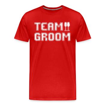 team groom - Men's Premium Organic T-Shirt - red - Front - Damien (186cm)