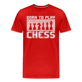 Échecs - T-shirt bio Premium Homme - rouge - Devant - Damien (186cm)