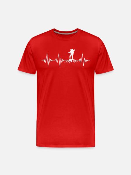 Mountaineering Heartbeat - Men's Premium Organic T-Shirt - red