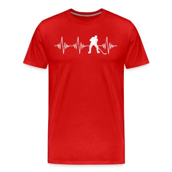 Hockey Hockey Hockey sur glace Heartbeat - T-shirt bio Premium Homme - rouge - Devant - Damien (186cm)