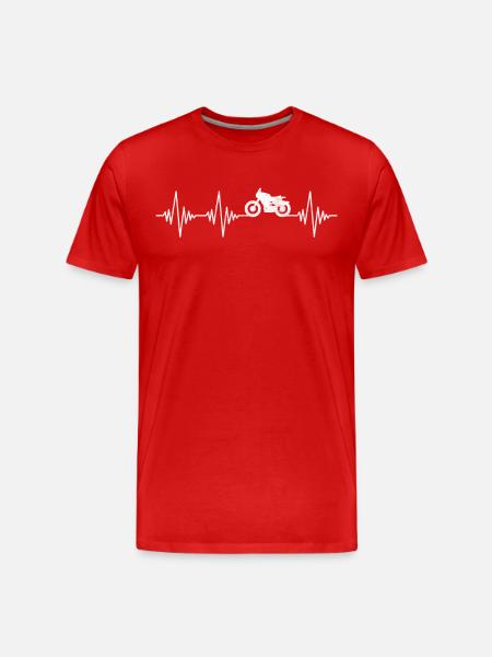 Motorcycle Heartbeat - Men's Premium Organic T-Shirt - red