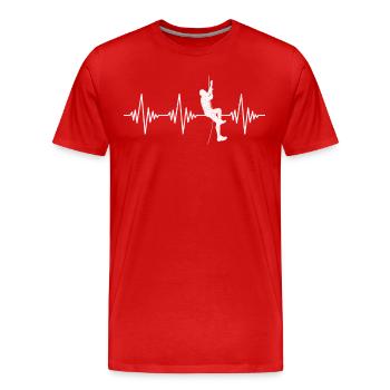 Rythme cardiaque d’escalade - T-shirt bio Premium Homme - rouge - Devant - Damien (186cm)
