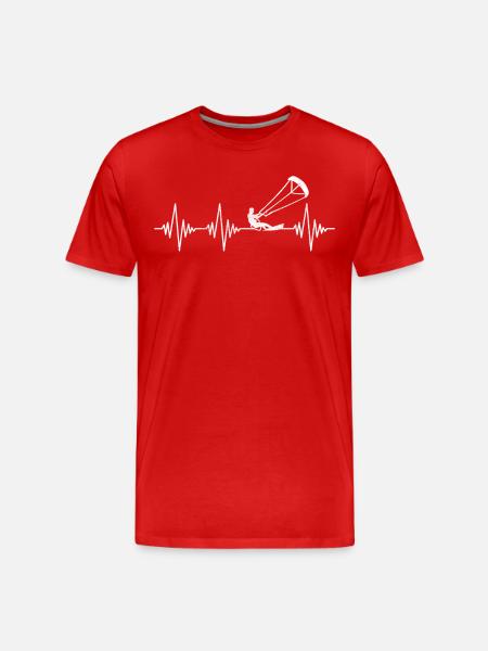 Kitesurf Heartbeat - T-shirt bio Premium Homme - rouge