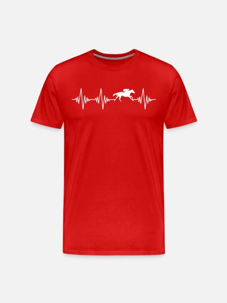 Équitation Heartbeat - T-shirt bio Premium Homme - rouge