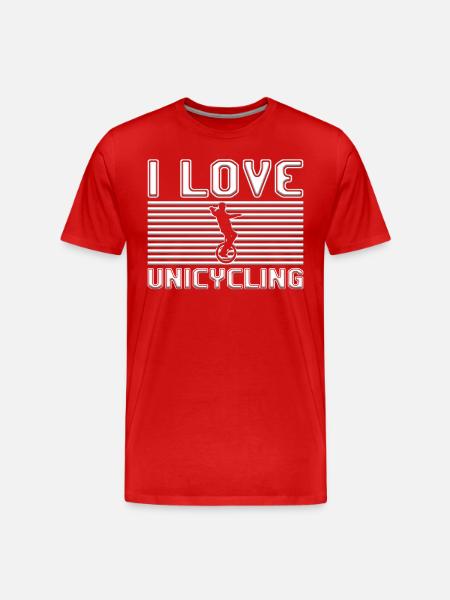 I love unicycling - Men's Premium Organic T-Shirt - red