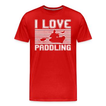 J’adore pagayer - T-shirt bio Premium Homme - rouge - Devant - Damien (186cm)
