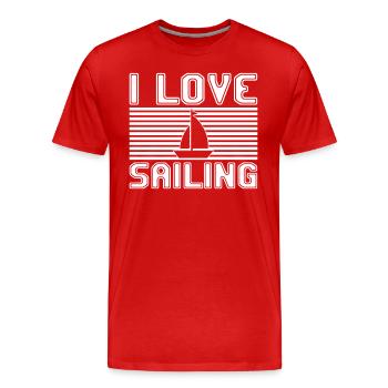 J’adore la voile - T-shirt bio Premium Homme - rouge - Devant - Damien (186cm)