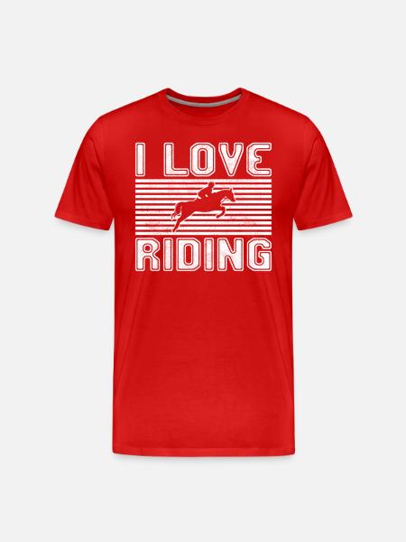 I love riding - Men's Premium Organic T-Shirt - red