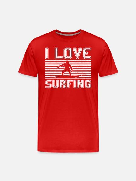 J’adore surfer - T-shirt bio Premium Homme - rouge