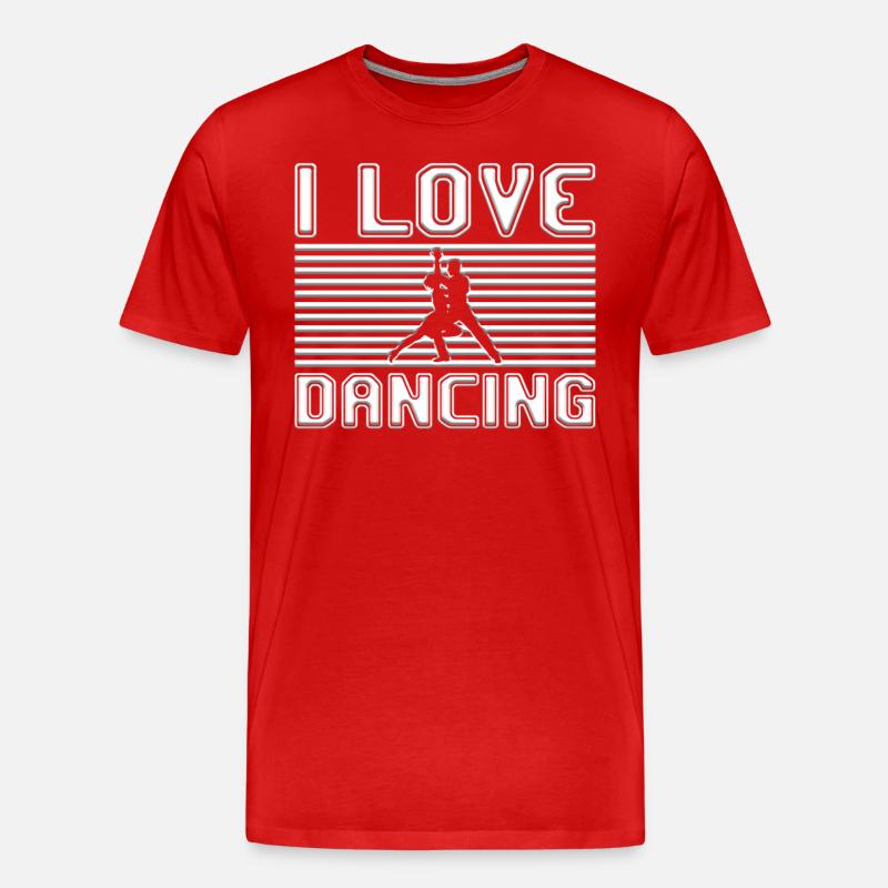 I love dancing - Männer Premium Bio T-Shirt - Rot