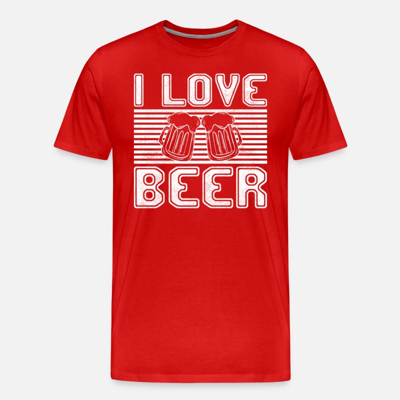 I love beer - Männer Premium Bio T-Shirt - Rot