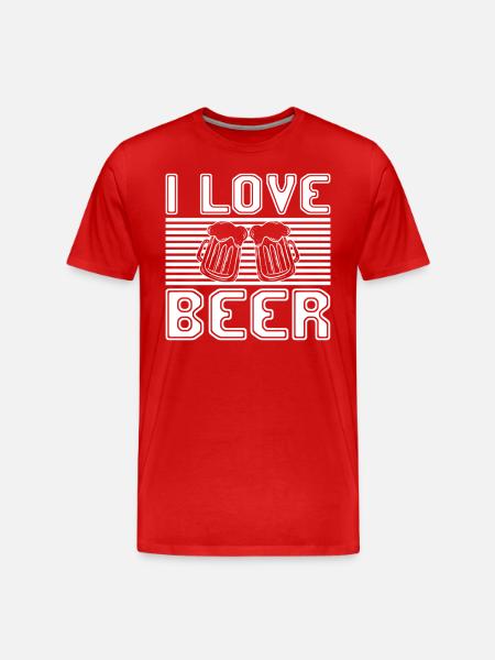 I love beer - Men's Premium Organic T-Shirt - red