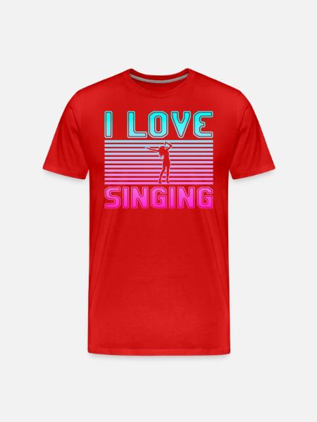 I love singing - Männer Premium Bio T-Shirt - Rot