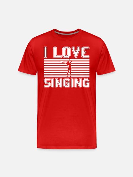I love singing - Men's Premium Organic T-Shirt - red