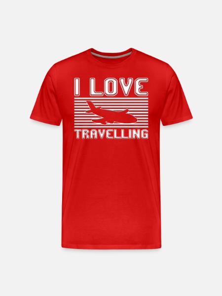 I love traveling - Men's Premium Organic T-Shirt - red