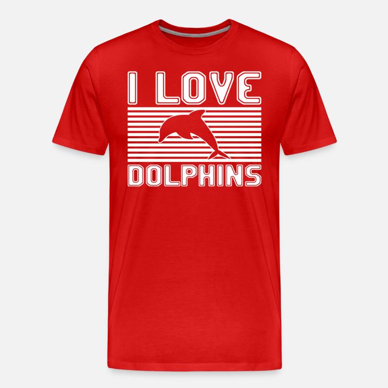 I love dolphins - Männer Premium Bio T-Shirt - Rot