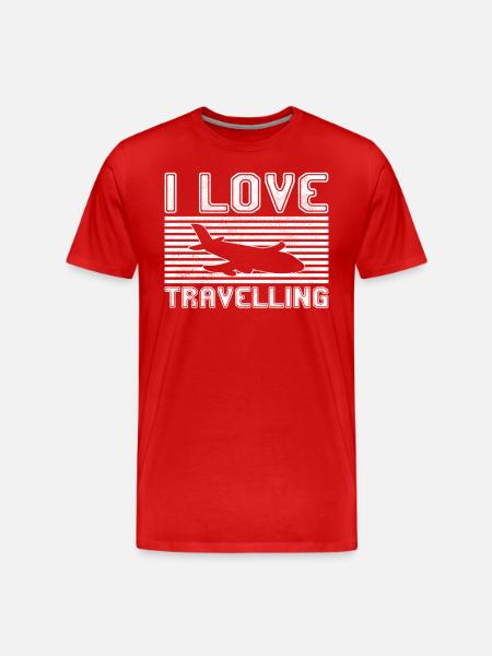I love traveling - Men's Premium Organic T-Shirt - red