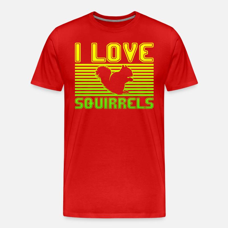 I love squirrels - Männer Premium Bio T-Shirt - Rot