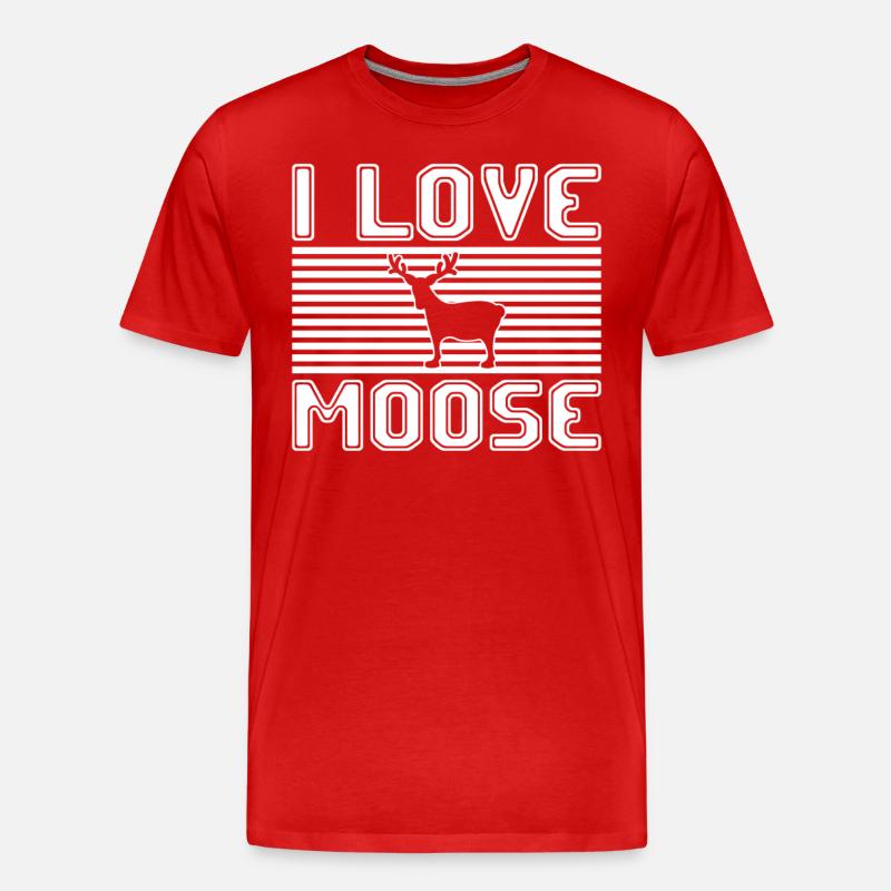 I love moose - Männer Premium Bio T-Shirt - Rot