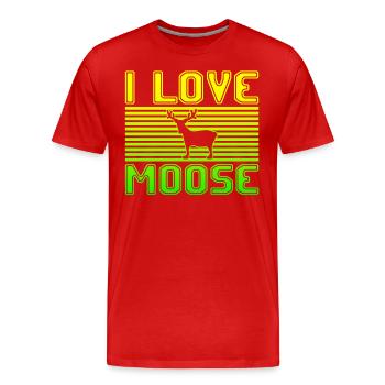 I love moose - Männer Premium Bio T-Shirt - Rot - Vorne - Damien (186cm)