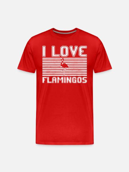 I love flamingos - Men's Premium Organic T-Shirt - red