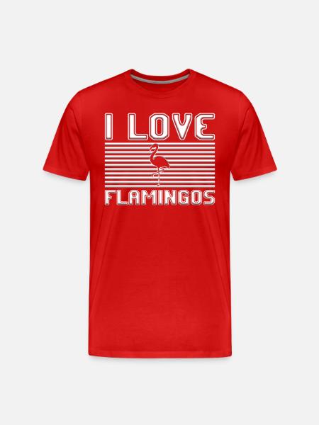 I love flamingos - Men's Premium Organic T-Shirt - red