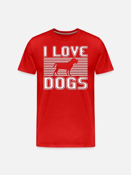 I love dogs - Men's Premium Organic T-Shirt - red