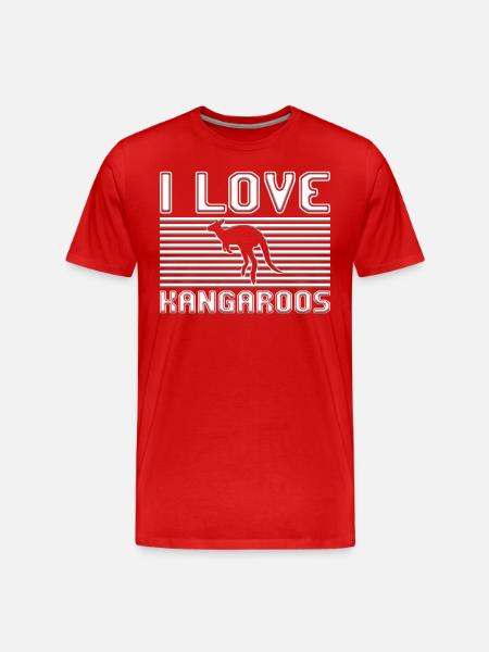I love kangaroos - Men's Premium Organic T-Shirt - red