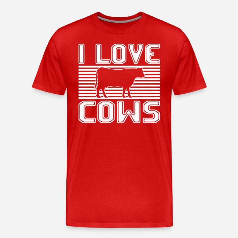 I love cows - Männer Premium Bio T-Shirt - Rot